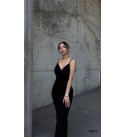 212374 SİYAH ABİYE FLOWERS KUMAŞ