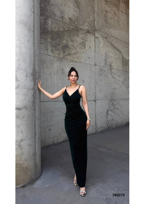212379 BLACK COCKTAİL DRESS Flowers fabric