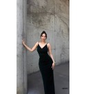 212379 SİYAH ABİYE FLOWERS KUMAŞ