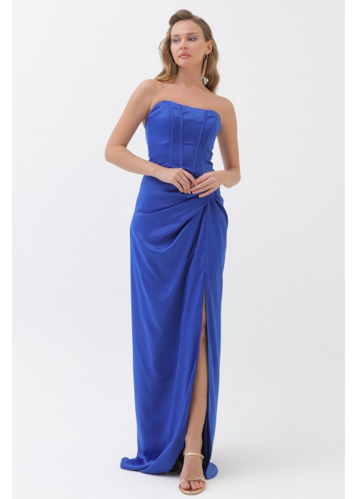 212386 SAKS COCKTAİL DRESS SATIN FABRIC