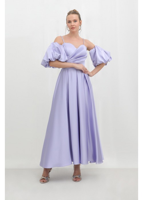 212400 LILA COCKTAİL DRESS SATIN FABRIC