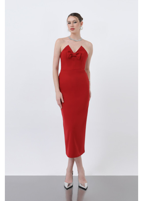212419 RED COCKTAİL DRESS