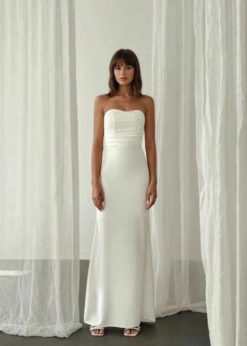 212427 WHITE COCKTAİL DRESS