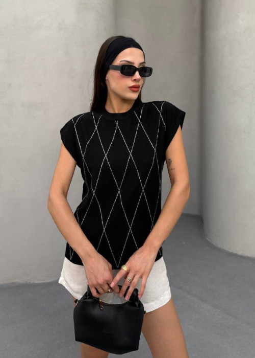 212525 BLACK BLOUSE KNITWEAR