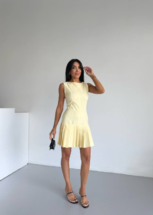 212537 SARI ELBİSE DABIL KUMAŞ