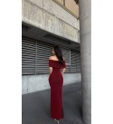212594 BORDO ABİYE FLOWERS KUMAŞ