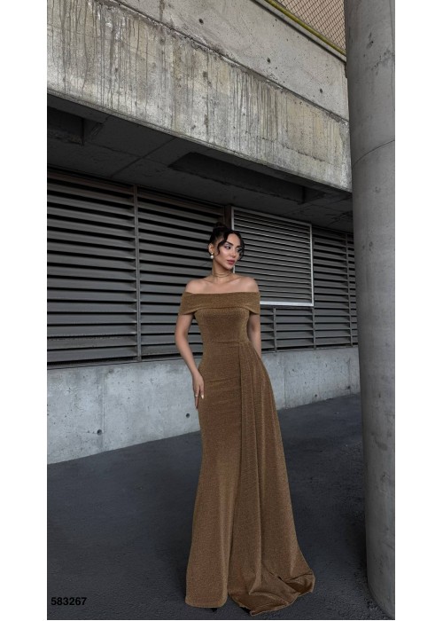 212599 COFFEE COCKTAİL DRESS Flowers fabric
