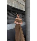 212599 KAHVE ABİYE FLOWERS KUMAŞ