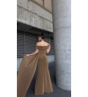 212599 KAHVE ABİYE FLOWERS KUMAŞ