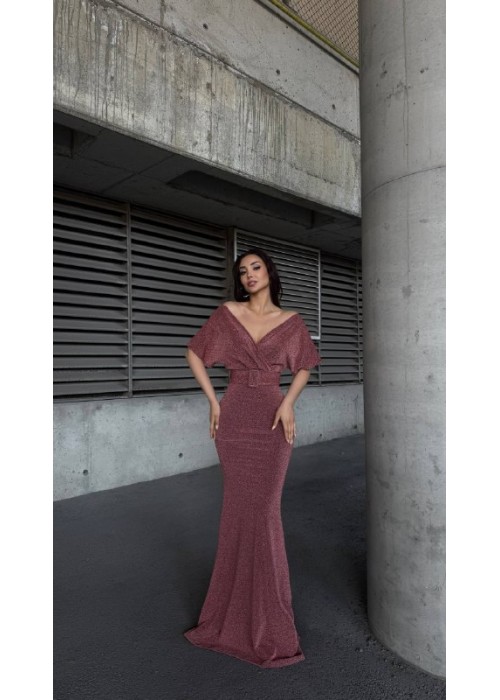 212610 Damson COCKTAİL DRESS Flowers fabric