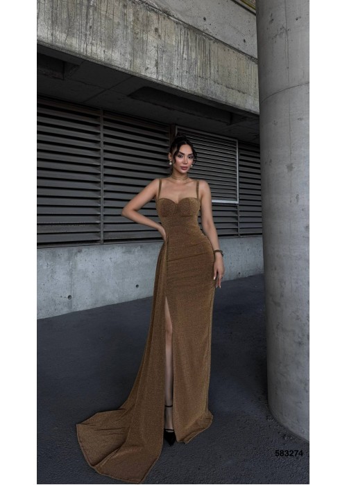212614 COFFEE COCKTAİL DRESS Flowers fabric