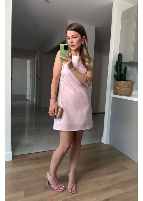 212621 PINK DRESS LINEN FABRIC