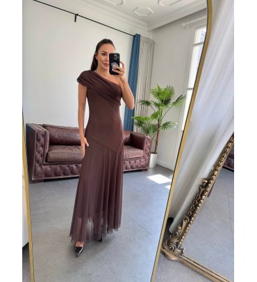 212627 KAHVE ELBİSE...