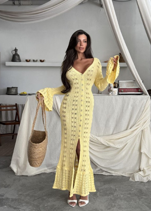 212694 SARI ELBİSE TRİKO