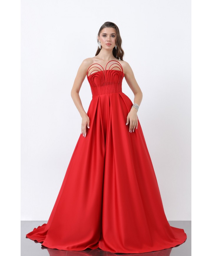 213105 KIRMIZI ABİYE SATEN