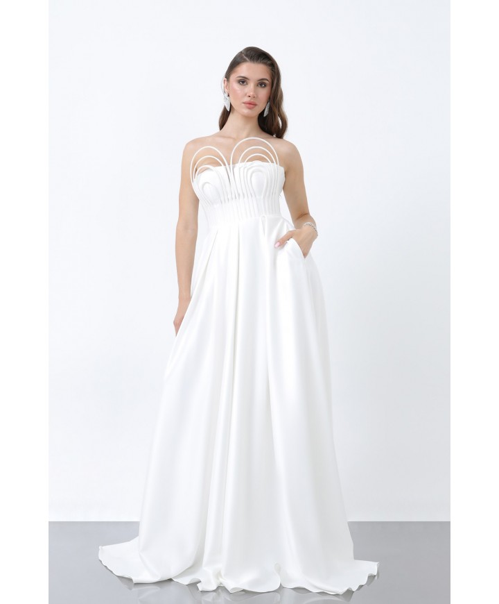 213106 BEYAZ ABİYE SATEN