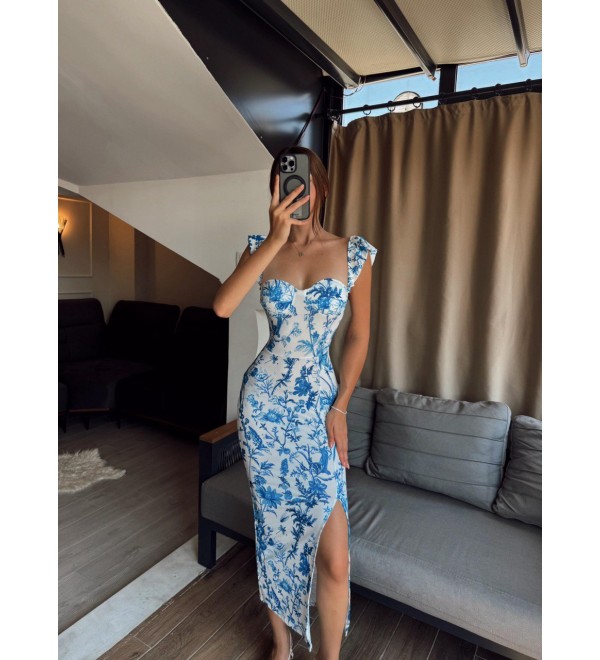 213982 DESENLİ ELBİSE LYCRA