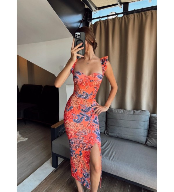 213983 DESENLİ ELBİSE LYCRA