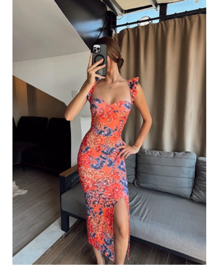 213983 DESENLİ ELBİSE LYCRA