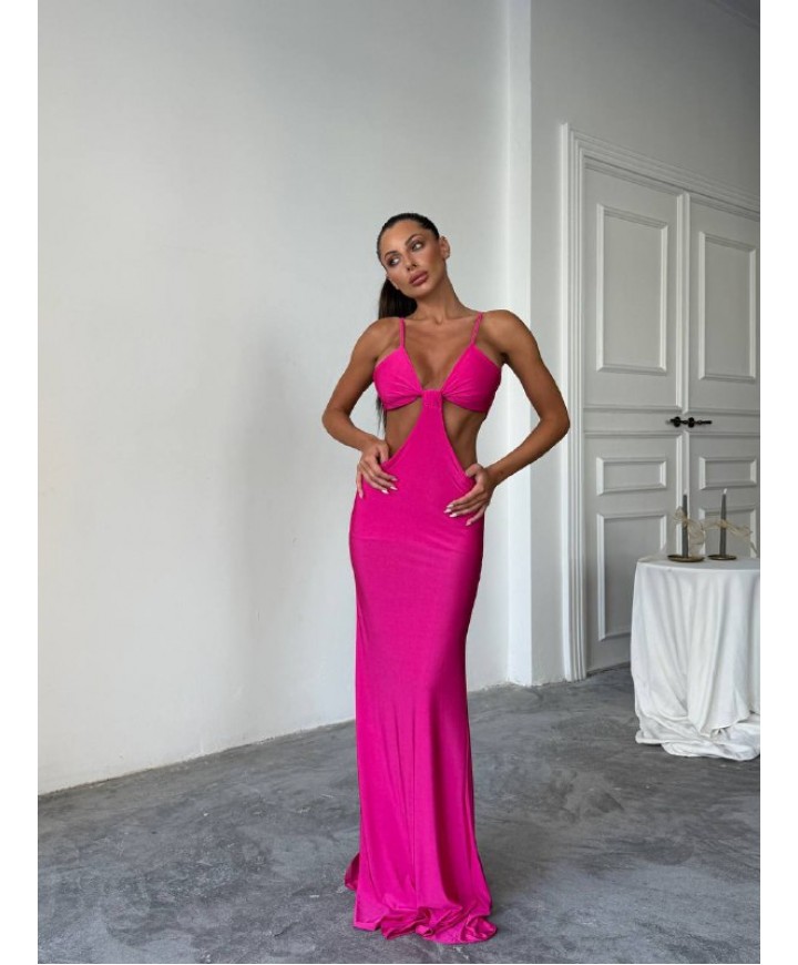 213986 PEMBE ELBİSE MİCRO KUMAŞ