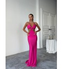 213986 PEMBE ELBİSE MİCRO KUMAŞ