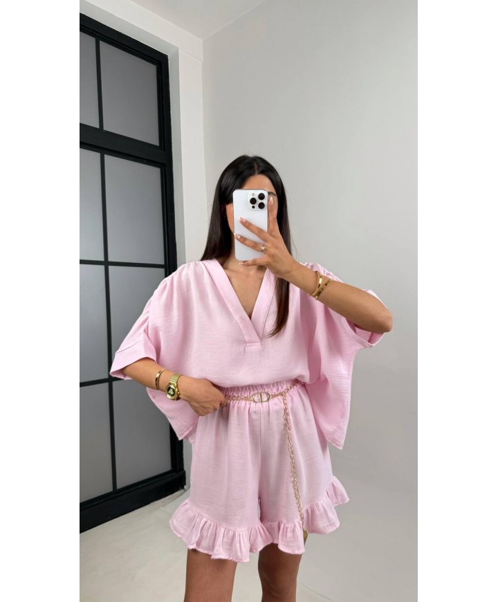 214157 PEMBE TAKIM MÜSLİN KUMAŞ