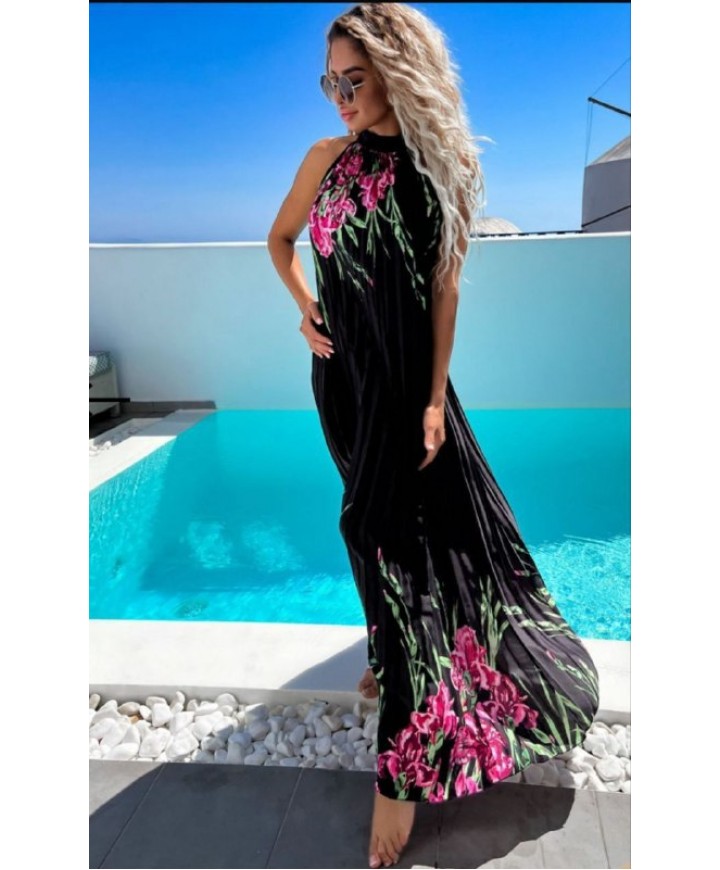 214184 SİYAH ELBİSE SATEN