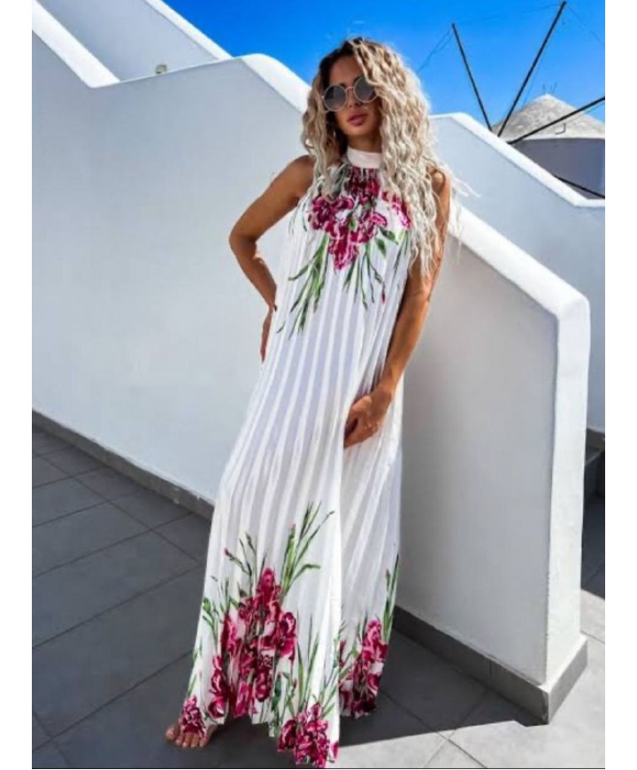 214185 BEYAZ ELBİSE SATEN