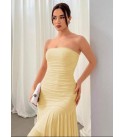 214197 SARI ELBİSE TÜL