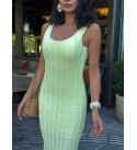 214201 SARI ELBİSE JAKARLI KUMAŞ