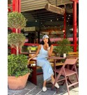 214203 BEYAZ ELBİSE JAKARLI KUMAŞ