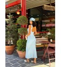 214203 BEYAZ ELBİSE JAKARLI KUMAŞ