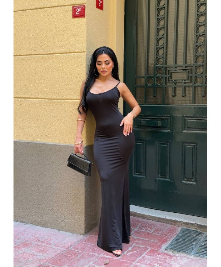 214246 SİYAH ELBİSE KRİSTAL ÖRME