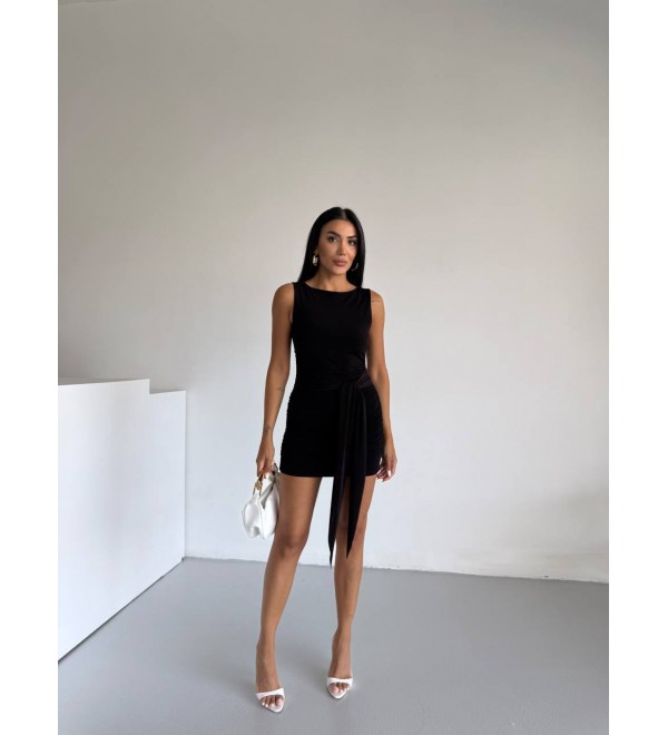 214254 SİYAH ELBİSE SANDY KUMAŞ