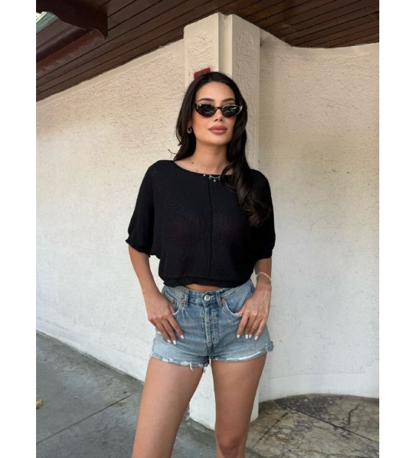 214298 BLACK BLOUSE KNITWEAR