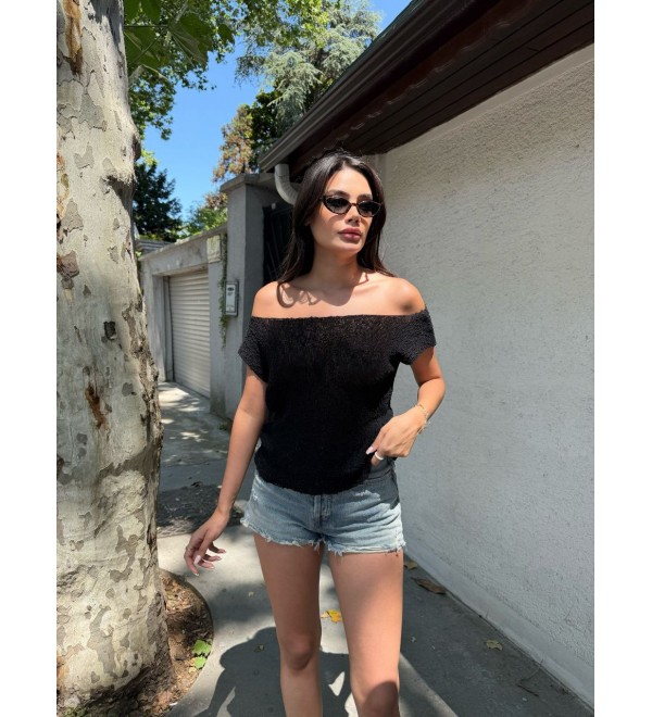 214318 BLACK BLOUSE KNITWEAR