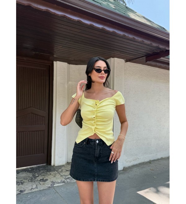214322 YELLOW BLOUSE KNITWEAR