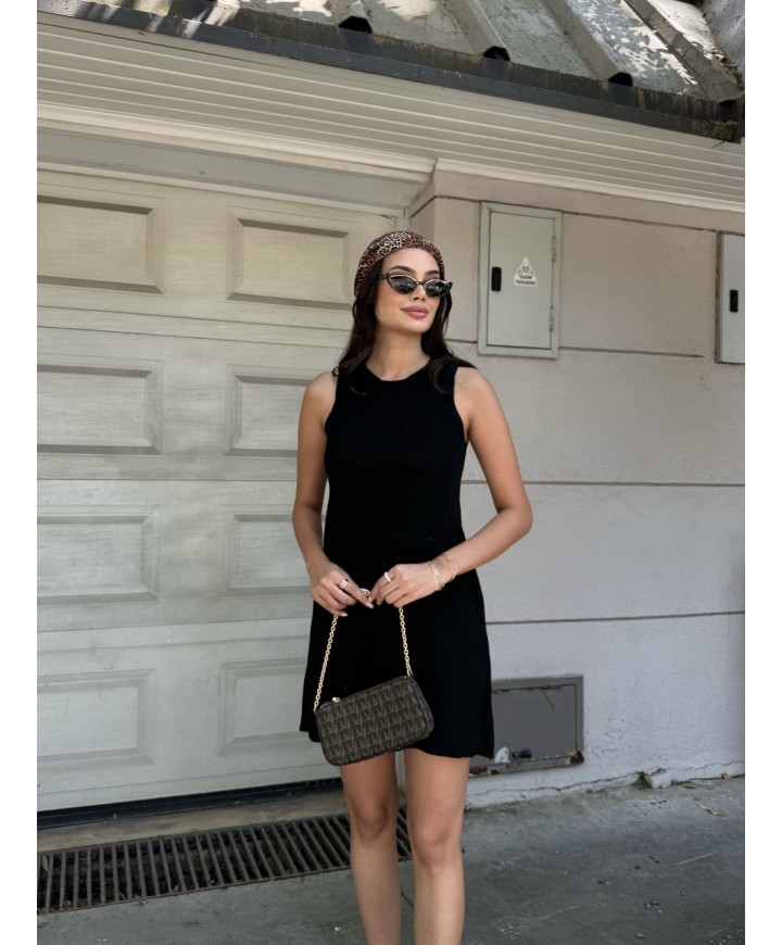 214328 SİYAH ELBİSE TRİKO