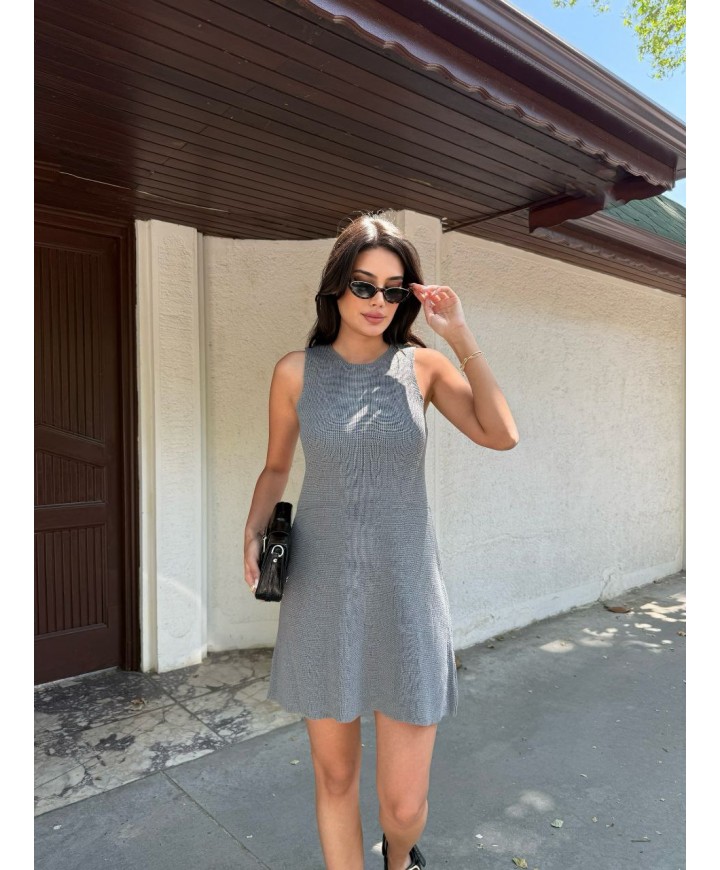 214330 GRİ ELBİSE TRİKO