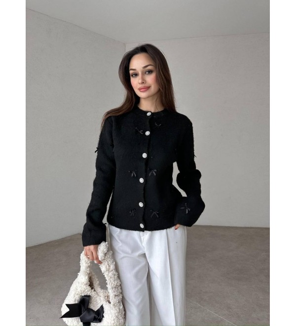 214347 BLACK CARDIGAN KNITWEAR