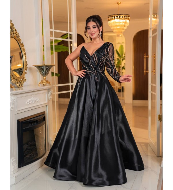 214526 SİYAH ABİYE SATEN