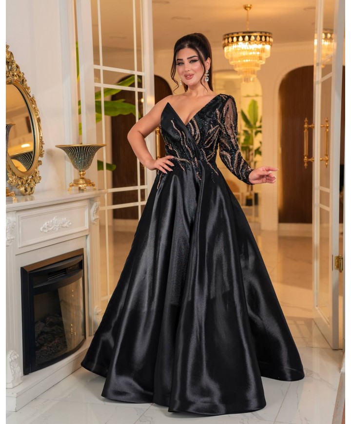 214526 SİYAH ABİYE SATEN