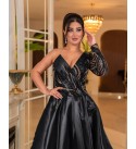 214526 SİYAH ABİYE SATEN