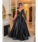 214526 SİYAH ABİYE SATEN