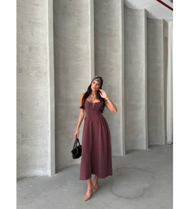 214723 KAHVE ELBİSE...