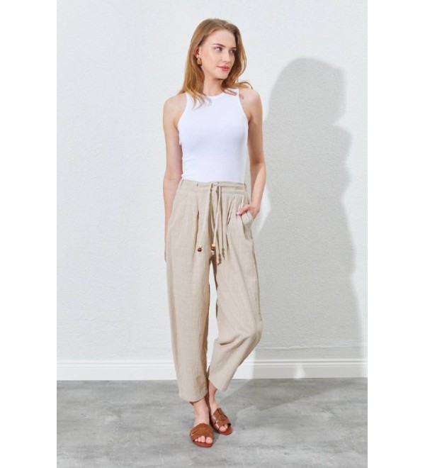 214774 CREAM TROUSERS LINEN