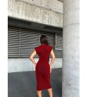 214871 BORDO ELBİSE FLOWERS KUMAŞ