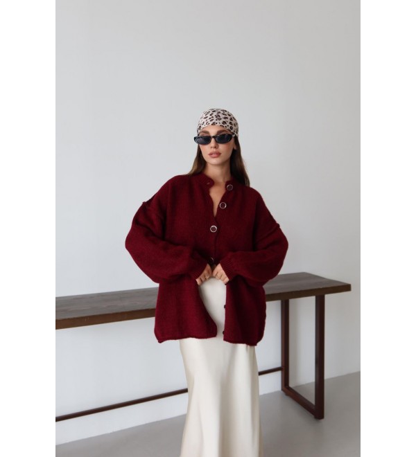 215020 Burgundy CARDIGAN KNITWEAR