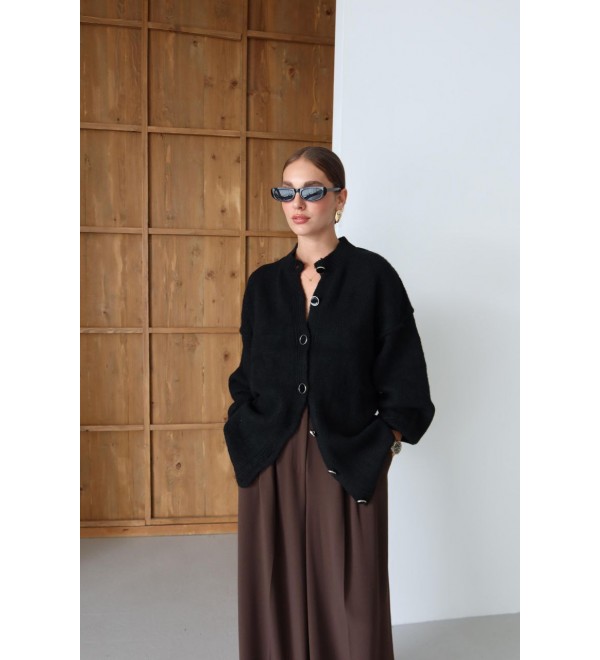 215025 BLACK CARDIGAN KNITWEAR