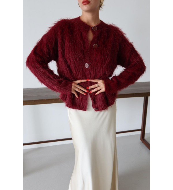 215030 Burgundy CARDIGAN KNITWEAR